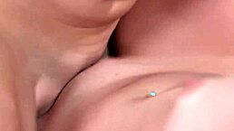 Stepsis lesbian seduces cute babe with intense tribbing.