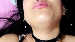 bluee's beautiful face of pleasure during solo masturbation.