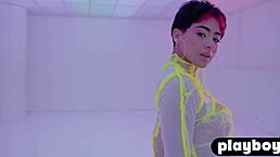 I love watching amazing Latina teen Mia Valentine show her big ass in lingerie posing.