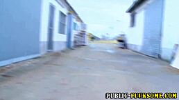 Amateur blonde gets bold public oral and fingering outdoors