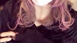 yo, check this cat-eared crossdresser in solo action!