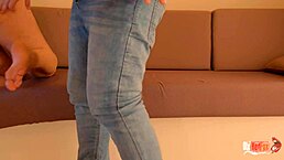 My stepsister ate chips with my dick hidden inside, then i fucked her and came in her pussy