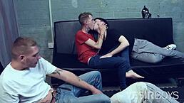 i'm one of the four boys in this intense gay orgy