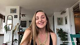 Sarah feels intense pleasure during her quivering solo orgasm, touching her perky tits and wet pussy