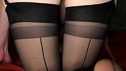 slutty girl in stockings takes cock in her ass, so hot