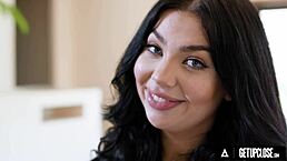 Thick Australian hottie Holly Day invites a big dick stud to pleasure her pussy up close.