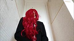 gorgeous italian secretary suffers from colitis