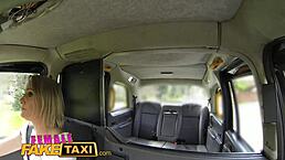 Femalefaketaxi horny lesbians eat wet pussy in car