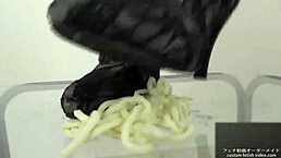 foodcrush fetish stomp the noodles in shoes