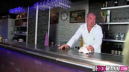 Bi Couple Seduces Bartender for Dirty Bar Sex.