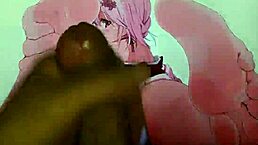 anime girl gets cum on her feet in this tribute