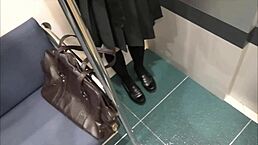 couple secretly does handjob and blowjob on empty rural train