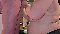 Thick milf with big tits sucks my cock hard in raw sex