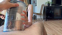 Automatic blowjob machine milks cum with Autoblow AI Ultra.