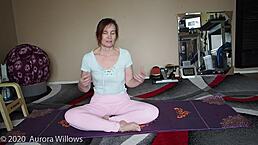 yoga lesson with shaved wife femdom small 18+ tits brunette ass cute hairless milf