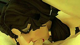 Another true facial in this 3D hentai blowjob scene