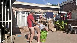 Outdoor banging while stripping laundry off the line. What a wild day!
