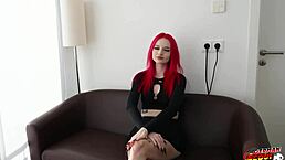im skinny redhead teen in first porn casting