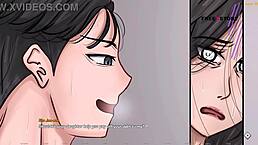 Alpha male fucks Mrs. Han doggystyle and cums inside her pussy in this anime scene