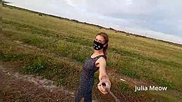 juli smith meow strips naked in open field