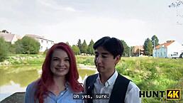 Hunt4k Little Redhead Whore Showed Sex Skills In Public In Front Of Bf