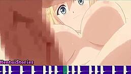 Hot blonde tries sucking cock for the first time in anime game. Hentai action unfolds with every steamy move.