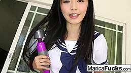 Asian Marica Strolls Nude Through House Before Solo Masturbation. Her Pussy and Tits Steal the Show!