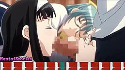 Hot blonde tries sucking cock for the first time in anime game. Hentai action unfolds with every steamy move.