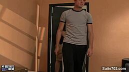 Sweet gay guy sucks monster cock