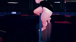 Morrigan table dance full halloween special on sheer fantasyking3