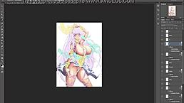 Busty athena in hentai cosplay with huge boobs.