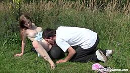 A busty teen with big tits explores her body in a sensual narrative