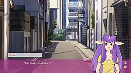 Ninja panties reveal big tits in hentai game.