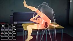 Blue Haired Girl Having Fun In Anime