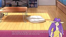 Ninja panties reveal big tits in hentai game.