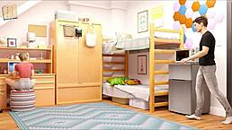 Sara Love feels troubled in university route 2.