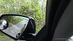 teen guitar player bangs a stranger in wild outdoor action