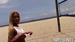 Teen babe engaging in hardcore activities with a lad, including sucking and fucking.