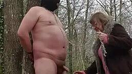 Submit to me, slave, in the forest for BDSM!