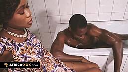 He gets interrupted in his bath by a busty brunette 😊