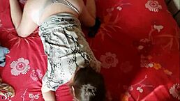 French Amateur Blowjob in Satin Lingerie and Heels