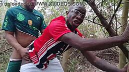 Man, watching these hot gay dudes bang bareback in the woods, so damn intense, ya know!