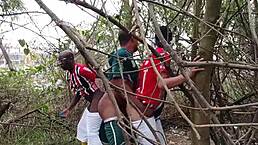 Man, watching these hot gay dudes bang bareback in the woods, so damn intense, ya know!