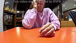 Step-Brother Controls My Lovense Toy In Public Car Play.