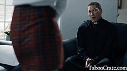 priest interacts with naive teen gia derza in taboo scenario