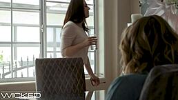 Beautiful Jenna Sativas in hot lesbian scene with dildo