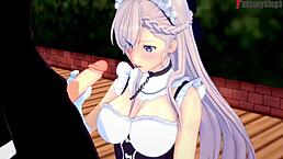 belfast says 'come to lunch and fuck me?' in azurlane