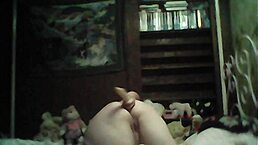 Deep anal masturbation with dildo insertion.