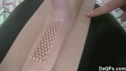 lusty brunette floods sybian with her naughty juices