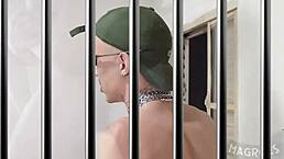 Straight Guy In Cell Sucks Skinny Prisoner's Big Cock